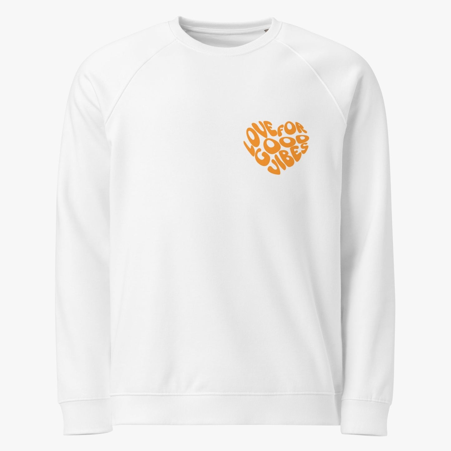 Bio-Sweatshirt "LOVE FOR GOOD VIBES" | oranger Print