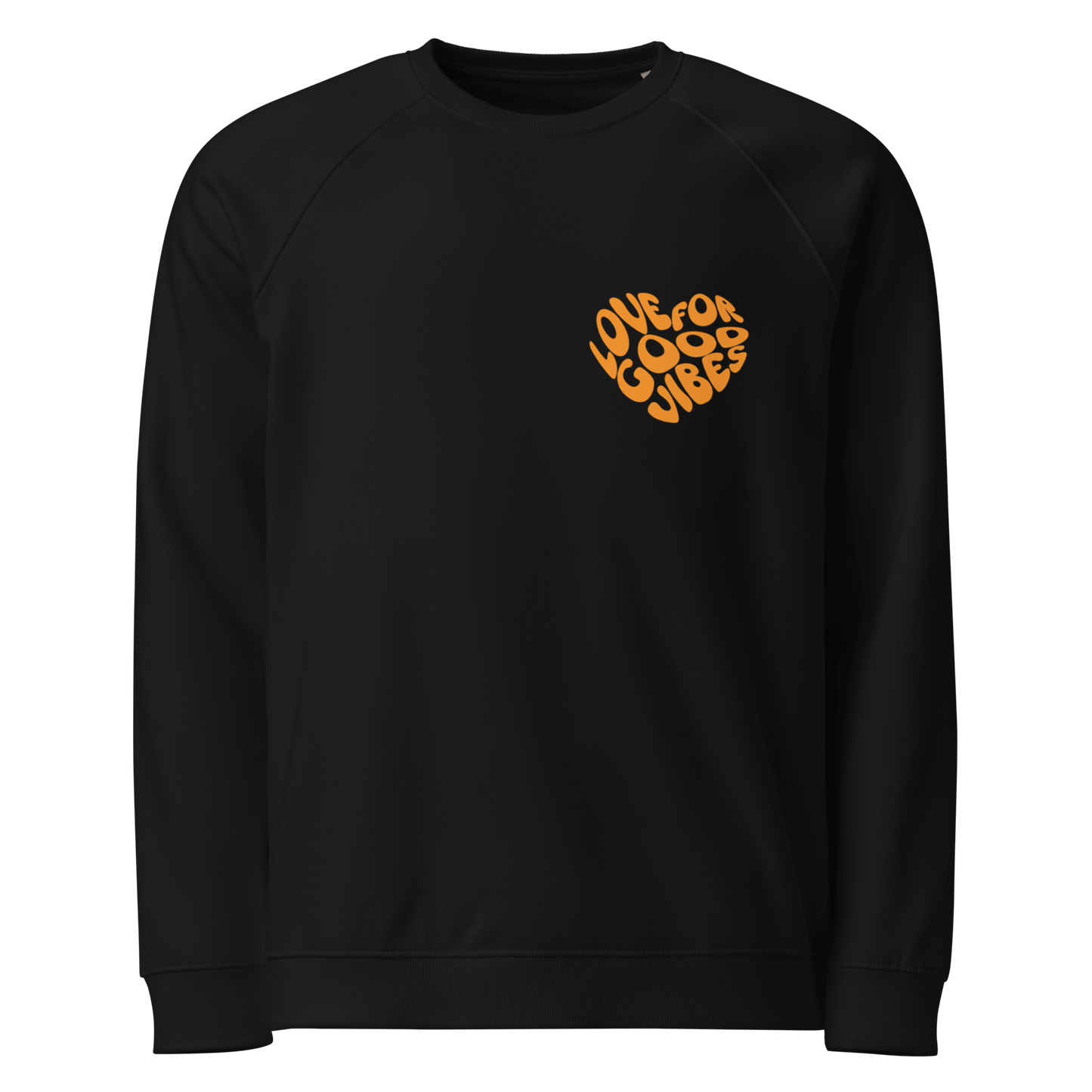 Bio-Sweatshirt "LOVE FOR GOOD VIBES" | oranger Print