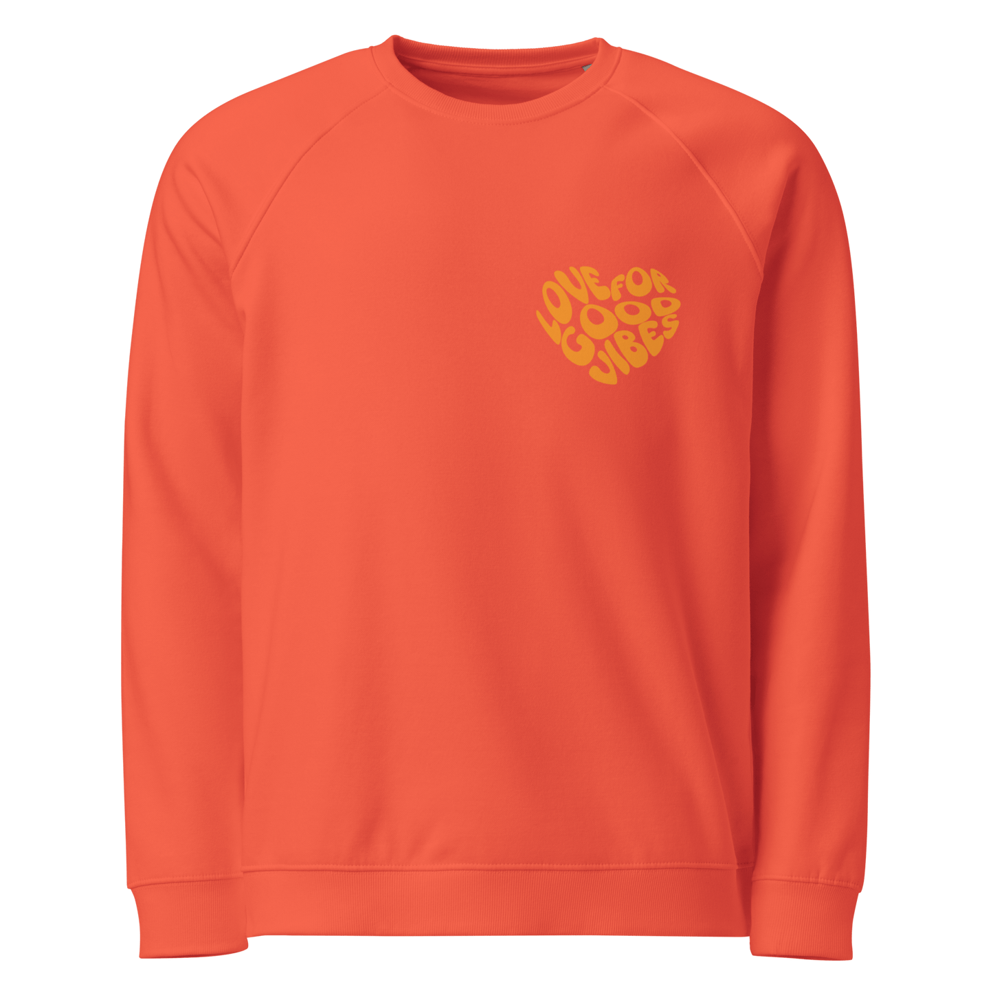 Bio-Sweatshirt "LOVE FOR GOOD VIBES" | oranger Print