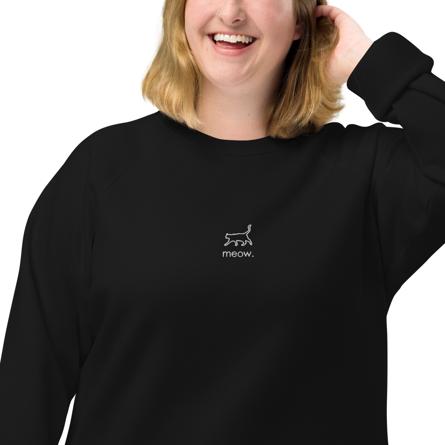 BIO-Sweatshirt "CAT VIBES" | bestickt