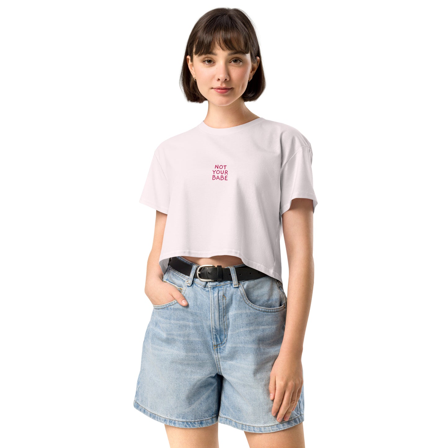 Damen-Crop-Top "NOT YOUR BABE" | bestickt