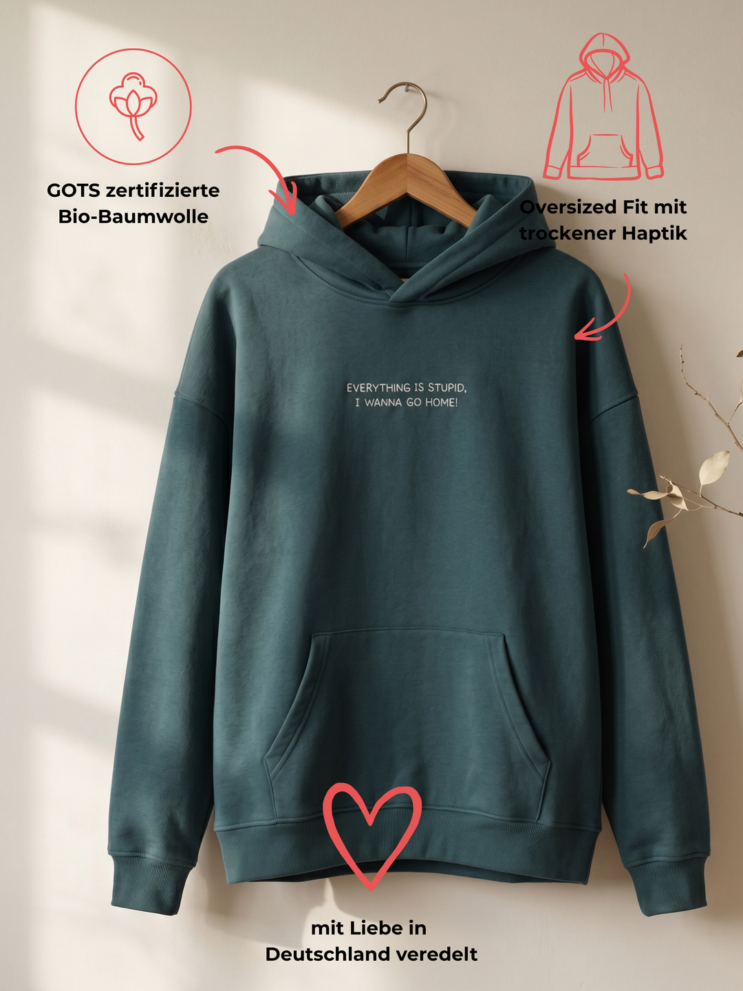EVERYTHING IS STUPID Unisex Oversized Hoodie