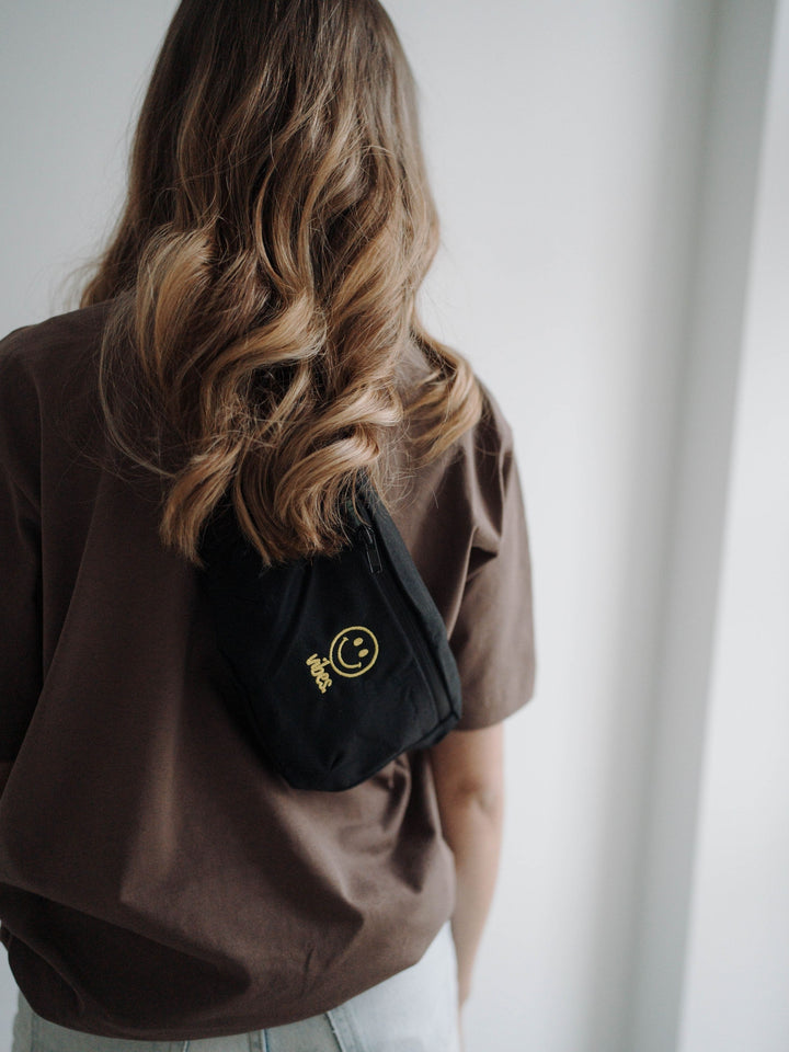 "HAPPY VIBES" CANVAS GÜRTELTASCHE