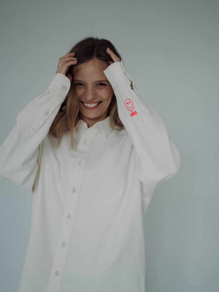 "HAPPY VIBES" RELAXED TWILL HEMD NEON EDITION