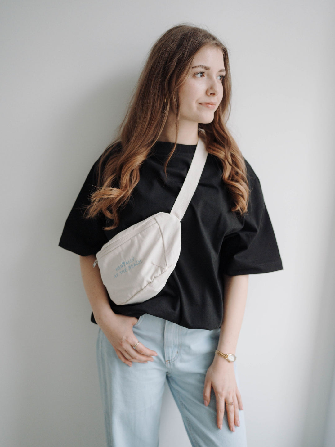 "MENTALLY AT THE BEACH" CANVAS GÜRTELTASCHE