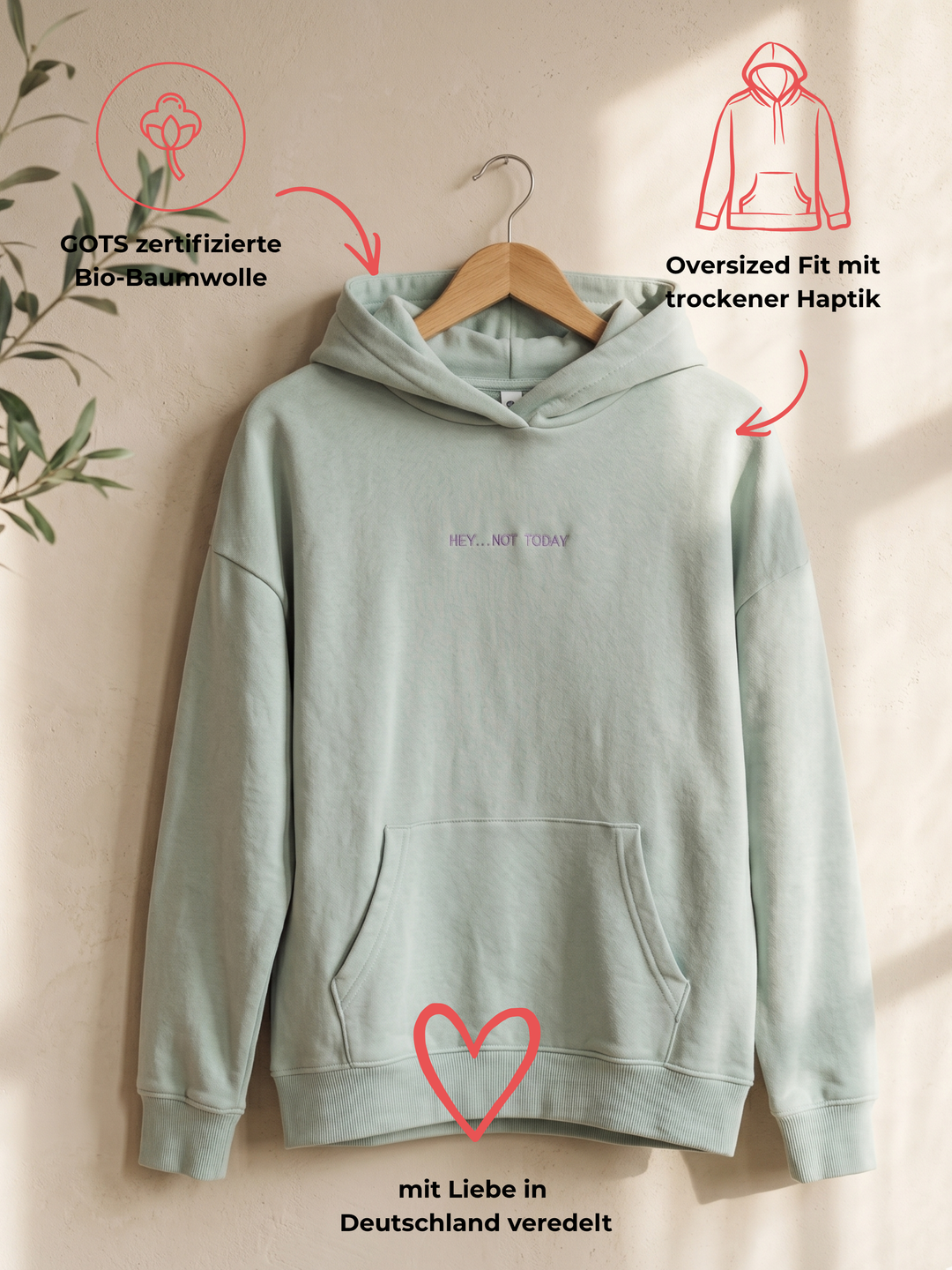 NOT TODAY Unisex Oversized Hoodie