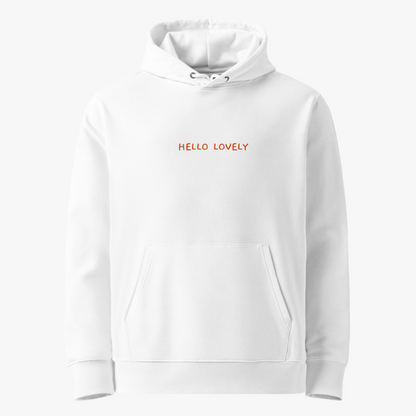 Bio-Hoodie "HELLO LOVELY" | bestickt