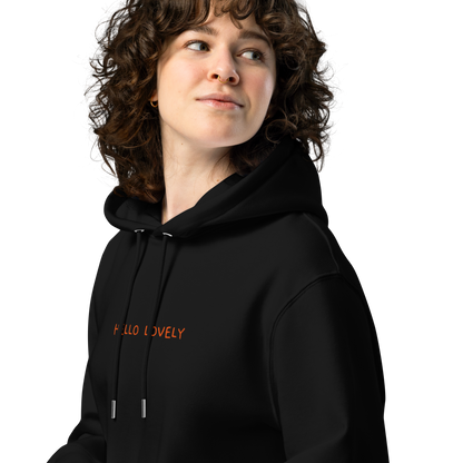 Bio-Hoodie "HELLO LOVELY" | bestickt